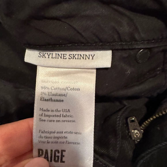 Paige Skyline Skinny Black Jeans - Size 26 - Picture 10 of 14